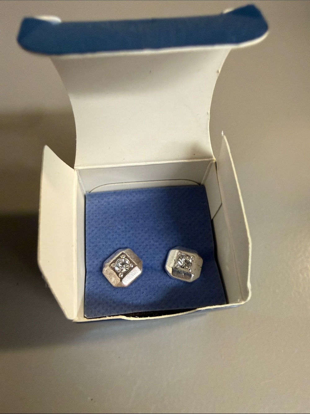 Avon Classic Stud Pierced Earrings Silver-Tone Vintage 2008 New In Box